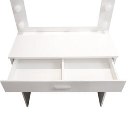 Alivio Dressing Table With Hollywood Led Lights Mirror, Vanity Makeup Table Set With Drawer & Stool, Bedroom Makeup Table (White) - thumbnail 4