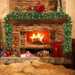 Amorly 9 Ft Prelit Artificial Christmas Garland, Battery Operated Led Green Pine Garland, Festive Xmas Mantle Garland For Home Decor - thumbnail 3