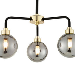 First Choice Lighting Black Paint And Smoked Glass 3 Light - thumbnail 4