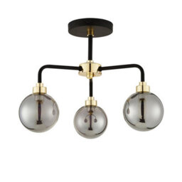 First Choice Lighting Black Paint And Smoked Glass 3 Light - thumbnail 3