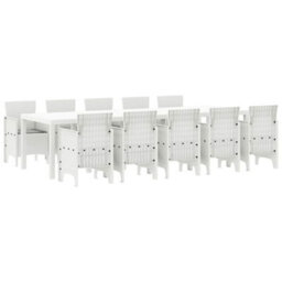Berkfield Modern Garden Dining Set With Cushion 11 Pcs White And Light Grey