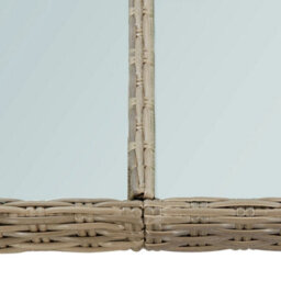 Berkfield Garden Dining Table Brown 200X100X74 Cm Glass And Poly Rattan - thumbnail 5