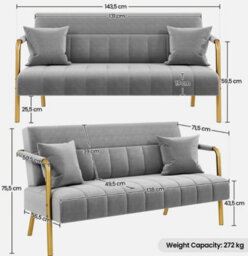 Velvet Fabric Loveseat Stylish Sofa Futon Luxury Couch Settee With Deep Cushion - thumbnail 2