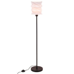 Happy Homewares Modern Unique Matte Black Floor Lamp With Foldable White Geometric Shade - thumbnail 4