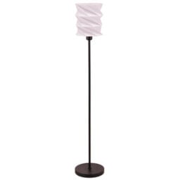 Happy Homewares Modern Unique Matte Black Floor Lamp With Foldable White Geometric Shade - thumbnail 1