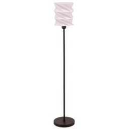 Happy Homewares Modern Unique Matte Black Floor Lamp With Foldable White Geometric Shade