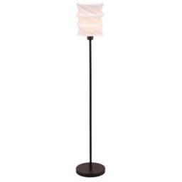 Happy Homewares Modern Unique Matte Black Floor Lamp With Foldable White Geometric Shade - thumbnail 2