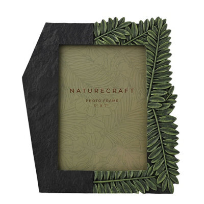 "Naturecraft Flagstone Fern Leaf Resin Photo Frame 5"" X 7"""