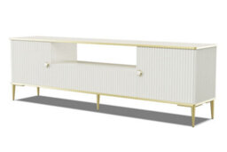 Arte Petra Tv Cabinet In Cashmere - Elegant Design With Gold Metal Legs & Ample Storage - W1800mm X H550mm X D350mm