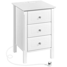 Yaheetech White Modern 3 Drawer End Table With Charging Station - thumbnail 2