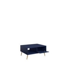 Arte Chic Dark Blue Coffee Table 87Cm - Gold Accents & Smart Storage For Contemporary Living Rooms - thumbnail 2