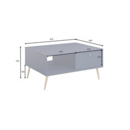 Arte Chic Dark Blue Coffee Table 87Cm - Gold Accents & Smart Storage For Contemporary Living Rooms - thumbnail 3