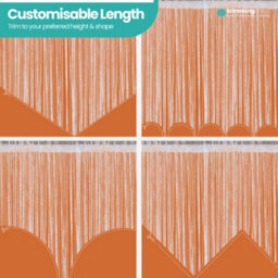 Neel Blue String Curtains Glitter Fringe Panel Fly Screen Doorway Tassel Curatin, 200Cm X 90Cm - Orange - thumbnail 8