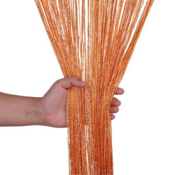 Neel Blue String Curtains Glitter Fringe Panel Fly Screen Doorway Tassel Curatin, 200Cm X 90Cm - Orange - thumbnail 5