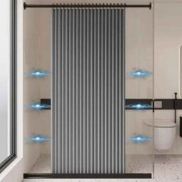 Waterproof Folding Shower Curtain With Magnets For Walk-In Bathrooms - thumbnail 8