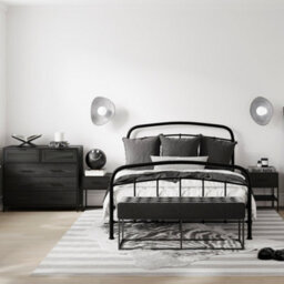 LPD Edison Matte Black Chest - Industrial Style With Reeded Glass & Metal Frame - thumbnail 6