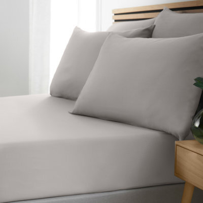 Catherine Lansfield So Soft Non-Iron Single Fitted Sheet Grey - image 1