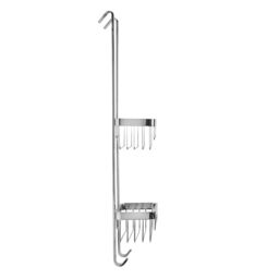 Croydex 2 Tier Chrome Effect Aluminium Large 2 Compartments Hook Over Shower Caddy (W)25Cm - thumbnail 4