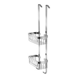 Croydex 2 Tier Chrome Effect Aluminium Large 2 Compartments Hook Over Shower Caddy (W)25Cm - thumbnail 2