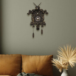 Acctim Cuckoo Clock With Lindau Stag Design, Black Forest Style Wall Clock, Antique Bronze Effect Living Room Clock, Ornate Design - thumbnail 3