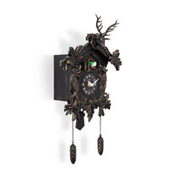 Acctim Cuckoo Clock With Lindau Stag Design, Black Forest Style Wall Clock, Antique Bronze Effect Living Room Clock, Ornate Design - thumbnail 6