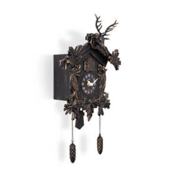 Acctim Cuckoo Clock With Lindau Stag Design, Black Forest Style Wall Clock, Antique Bronze Effect Living Room Clock, Ornate Design - thumbnail 5