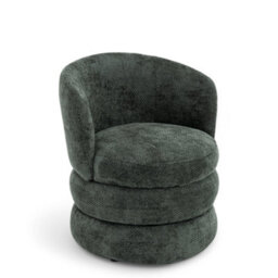 Accent Swivel Chair In Green Textured Chenille - thumbnail 3