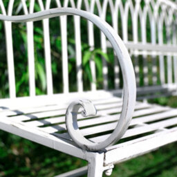 Dibor Vintage Large Cream Arched Outdoor Garden Furniture Companion Seat Garden Bench  With Free Set Of 2 Grey Box Cushions - thumbnail 4