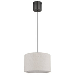 Luminosa Lighting Luminosa Thea Cylindrical Pendant Ceiling Light Matt Gunmetal, Linen Cream Shade, Led 3000K - thumbnail 3