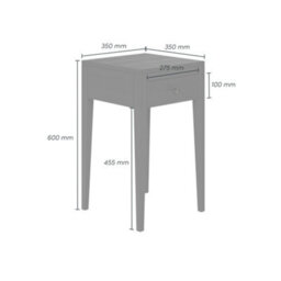 Wyld Haus Bonito Black Wood Grain 1-Drawer Bedside Table 350X600 mm - thumbnail 4