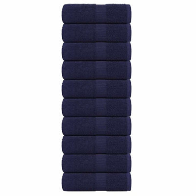 Berkfield Wash Towels 10 Pcs Frogn Navy Blue 30X30 Cm 100% Cotton - image 1