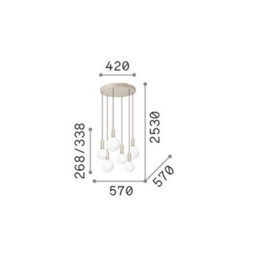 Ideal Lux Luminosa Odeon Cluster Pendant Ceiling Light White 6X Led 5500Lm 3000K - thumbnail 2