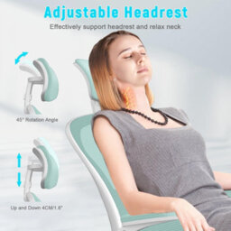 Onemill Office Desk Chair With Flip-Up Armrest, Adjustable Headrest And Lumbar Support Or Home And Office-Green - thumbnail 8