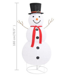 Berkfield Compact Decorative Christmas Snowman Figure Led Luxury Fabric 180Cm - thumbnail 8