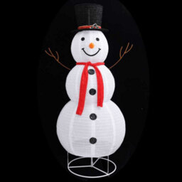 Berkfield Compact Decorative Christmas Snowman Figure Led Luxury Fabric 180Cm - thumbnail 4