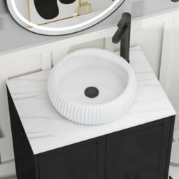 Royal Bathrooms Royal Bathroom Elmore 600mm Matt Green Wall Mounted Countertop Bathroom Vanity Unit 2 Drawer With Milan Basin - thumbnail 4