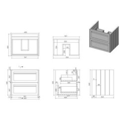 Royal Bathrooms Royal Bathroom Elmore 600mm Matt Green Wall Mounted Countertop Bathroom Vanity Unit 2 Drawer With Milan Basin - thumbnail 8