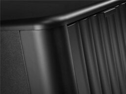 Impact Furniture Wall Hung Bathroom Cabinet Black Vanity Sink Unit 600mm Countertop With Basin Ribbed Fluted Doors Nero - thumbnail 6