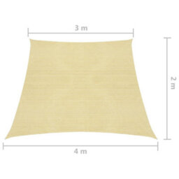 Berkfield Sunshade Sail 160 G/m2 Beige 3/4X2 M Hdpe - thumbnail 6