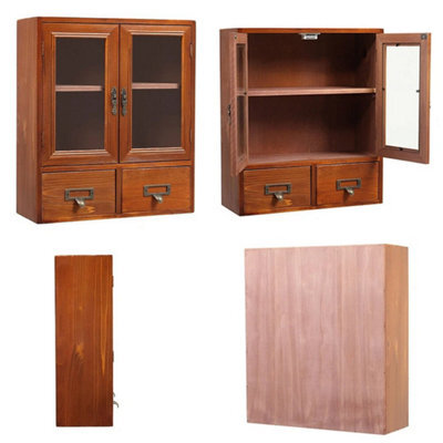 Tabletop Freestanding Cupboard Wooden Storage Drawers Cabinet Display Shelf Unit - image 1