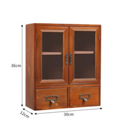 Tabletop Freestanding Cupboard Wooden Storage Drawers Cabinet Display Shelf Unit - thumbnail 2