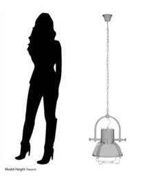 Orsina Industrial Chrome Pendant Light, Impact Design With Industrial Appeal, Ceiling Light With Chrome Finish Shade - thumbnail 5