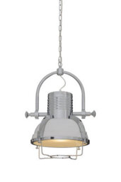 Orsina Industrial Chrome Pendant Light, Impact Design With Industrial Appeal, Ceiling Light With Chrome Finish Shade - thumbnail 2