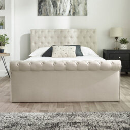 Aspire Chesterfield Ottoman Storage Bed In Natural Linen, Size Single - thumbnail 7