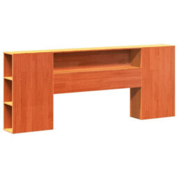 Berkfield Headboard With Storage Wax Brown 200 Cm Solid Wood Pine - thumbnail 3