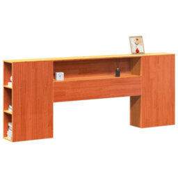 Berkfield Headboard With Storage Wax Brown 200 Cm Solid Wood Pine - thumbnail 2