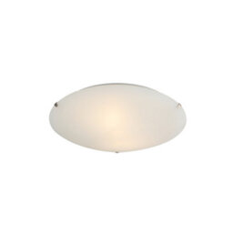 Happy Homewares Frosted White Flush 25Cm Glass Ceiling Light Fitting With Soft Swirl Decoration - thumbnail 2