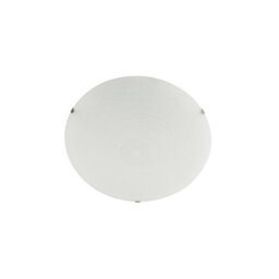 Happy Homewares Frosted White Flush 25Cm Glass Ceiling Light Fitting With Soft Swirl Decoration - thumbnail 3