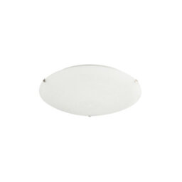 Happy Homewares Frosted White Flush 25Cm Glass Ceiling Light Fitting With Soft Swirl Decoration - thumbnail 1