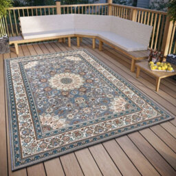 The Rugs Kadi Indoor Outdoor Rug And Runner - Flatweave Weather Resistant Rug In Grey - thumbnail 5